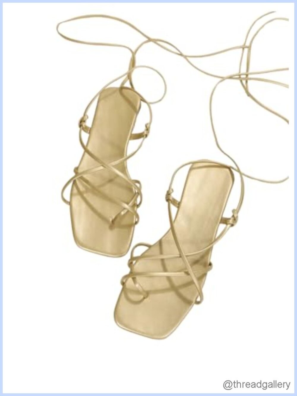GORGLITTER Women's Strappy Lace Up Open Toe Flat Sandals Dressy Beach